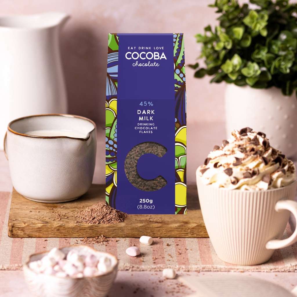 45% Dark Milk Drinking Chocolate Flakes - Image 2