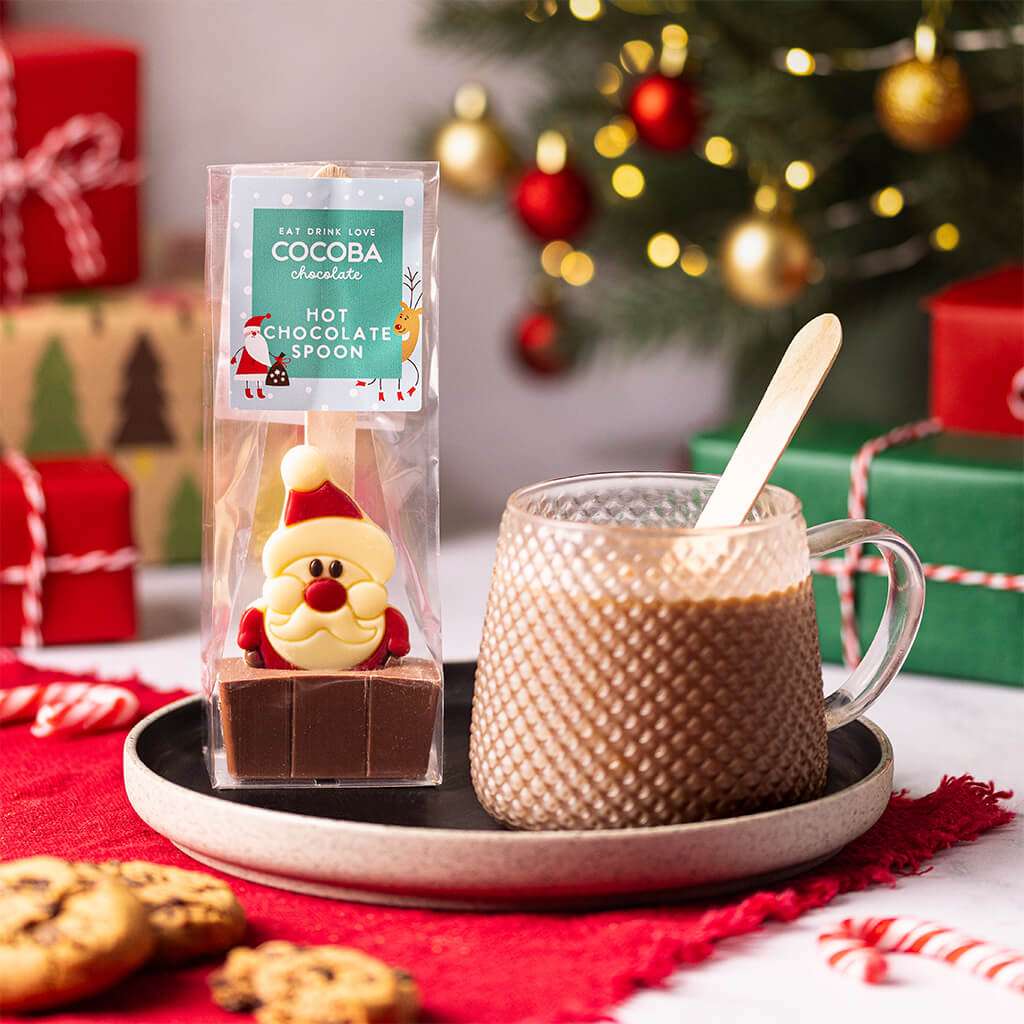 Christmas Santa Milk Chocolate Hot Chocolate Spoon - Image 3