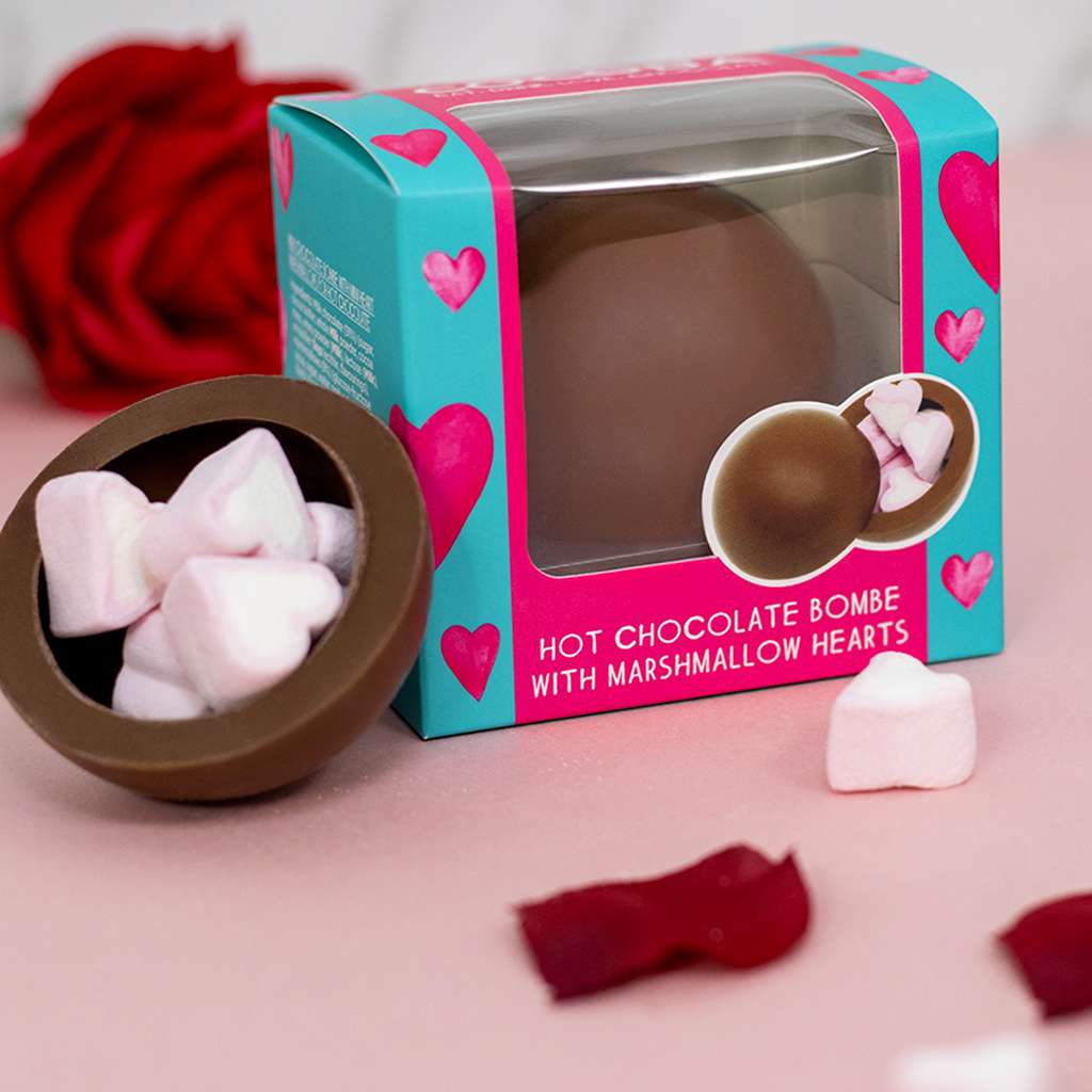 Hot Chocolate Bombe with Heart Marshmallows (single) - Image 3