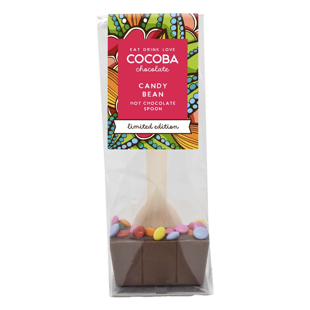 Milk Chocolate Candy Coated Bean Hot Chocolate Spoon Multipack (5 spoons) - Image 3