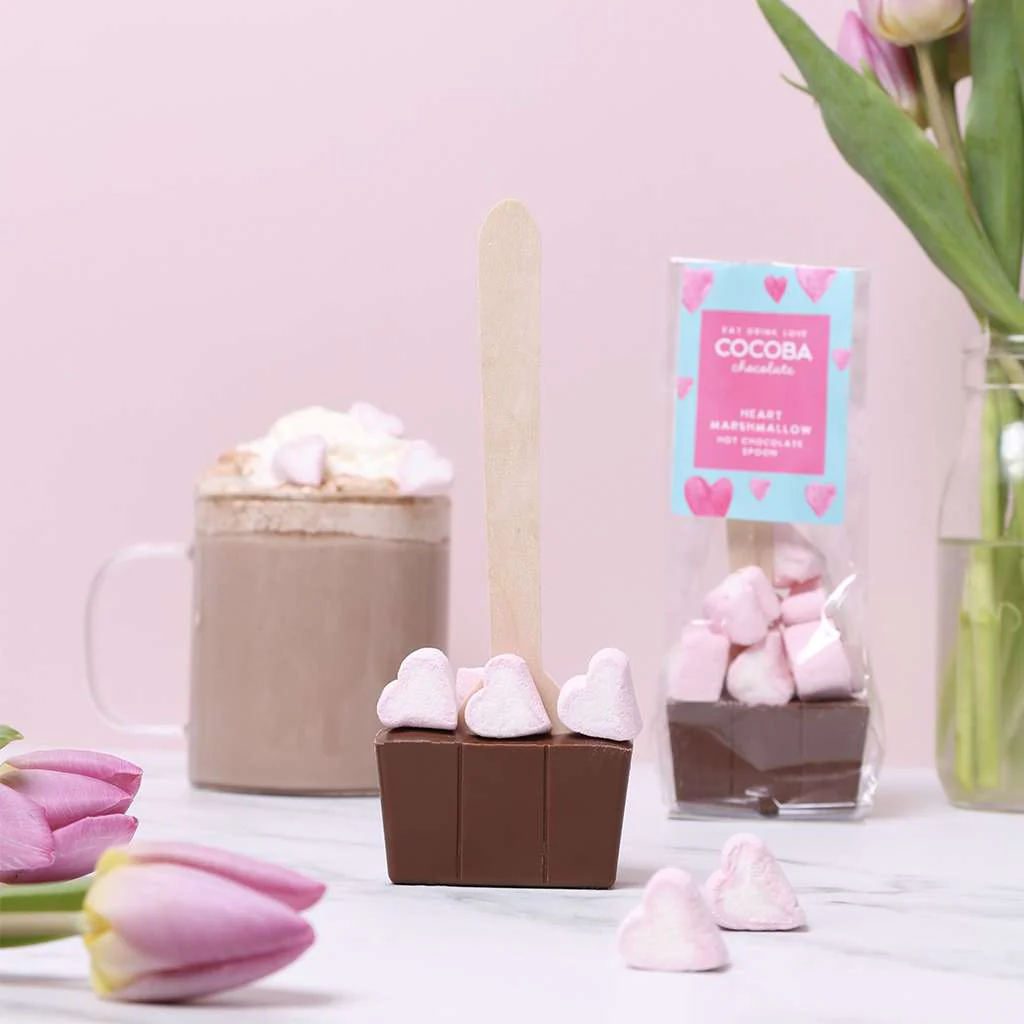 Milk Hot Chocolate Spoon with Heart Marshmallows - Image 4