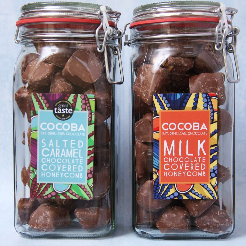 Salted Caramel Milk Chocolate Covered Honeycomb Jar - Image 4