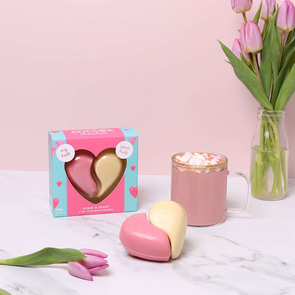 Sharing Heart Hot Chocolate Bombe for Two - Image 3