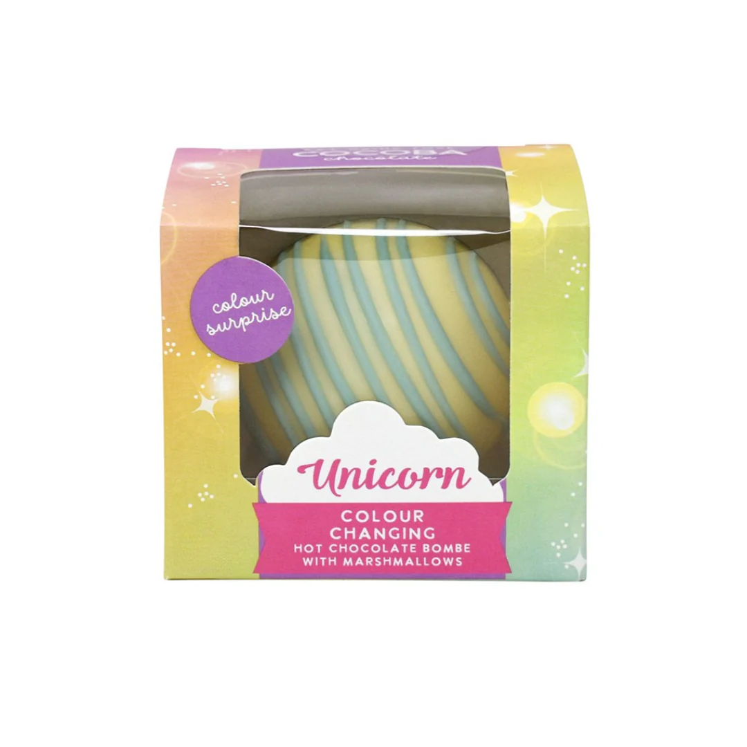 Unicorn Hot Chocolate Bombe with Colour Surprise and Marshmallows (single) - Image 3